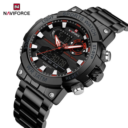 NAVIFORCE Men Military Watch Waterproof Wristwatch Dual Display Quartz Clock Sport Watch Male Big Watches Men Relogios Masculino