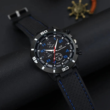 5 pieces of men's quartz watch set, perfect as a Christmas gift