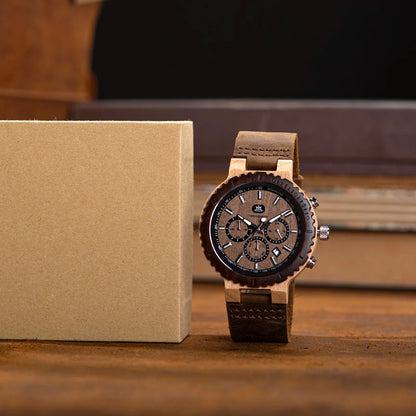 BOBOBIRD & KINGNOW Retro Design Men's Eco-Friendly Wooden Quartz Watch Vintage Eco-Friendly Wood Wristwatch Fashion Timepiece