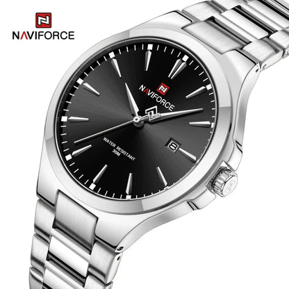 NAVIFORCE Original Design Fashion Men's Watches Stainless Steel Simple Calendar Male Waterproof Wristwatches Relogio Masculino