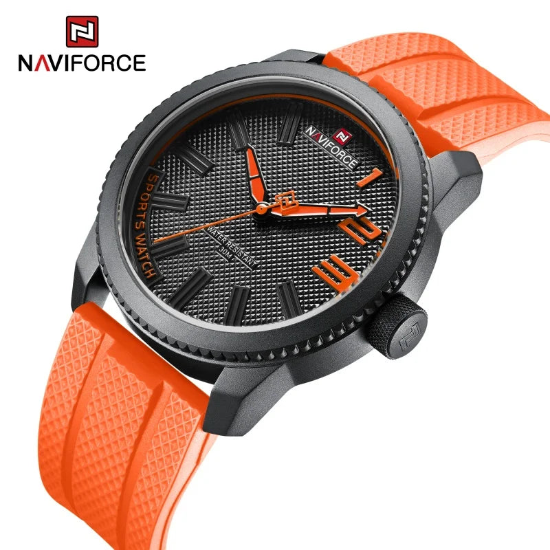 NAVIFORCE Top Luxury Brand Quartz Watch Men Silicone Strap Military Watches 30ATM Waterproof Wristwatch Relogio Masculino 2022
