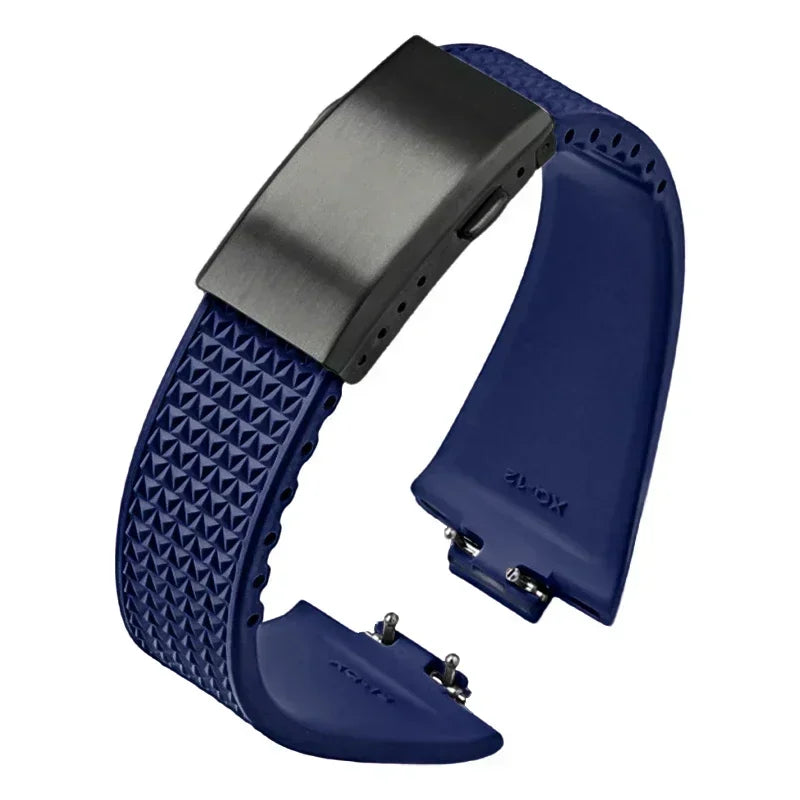 Fluoro Rubber Strap for Tissot PRX Series Super Player 35mm 40mm FKM Women Men Quick Release Folding Buckle Watch Band 11mm 12mm