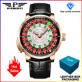 2025 PINDU Design NEW Button Rotating black shell Mechanical Watch Men NH35 Movement Stainless Steel TopLuxury Automatic Watch