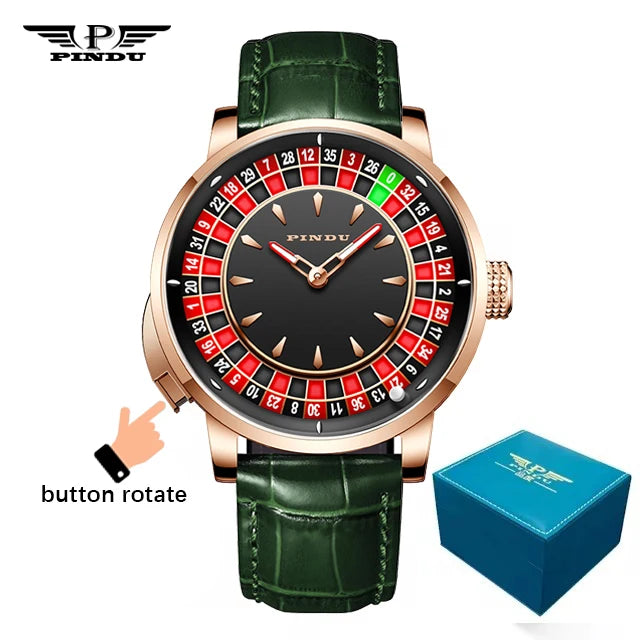 PINDU  NH35A Roulette Table Table Ceramic Sphere Sapphire Waterproof Mechanical Watches