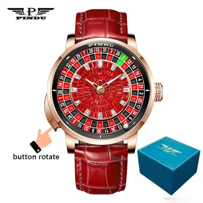 PINDU P6663 Fashionable and noble red Top Men Mechanical Watch Roulette