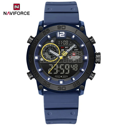 NAVIFORCE Men's Lightweight Sports Wrist Watch Dual Display Time Night Light Watches Boy's Quartz  Stopwatch Multifunctional