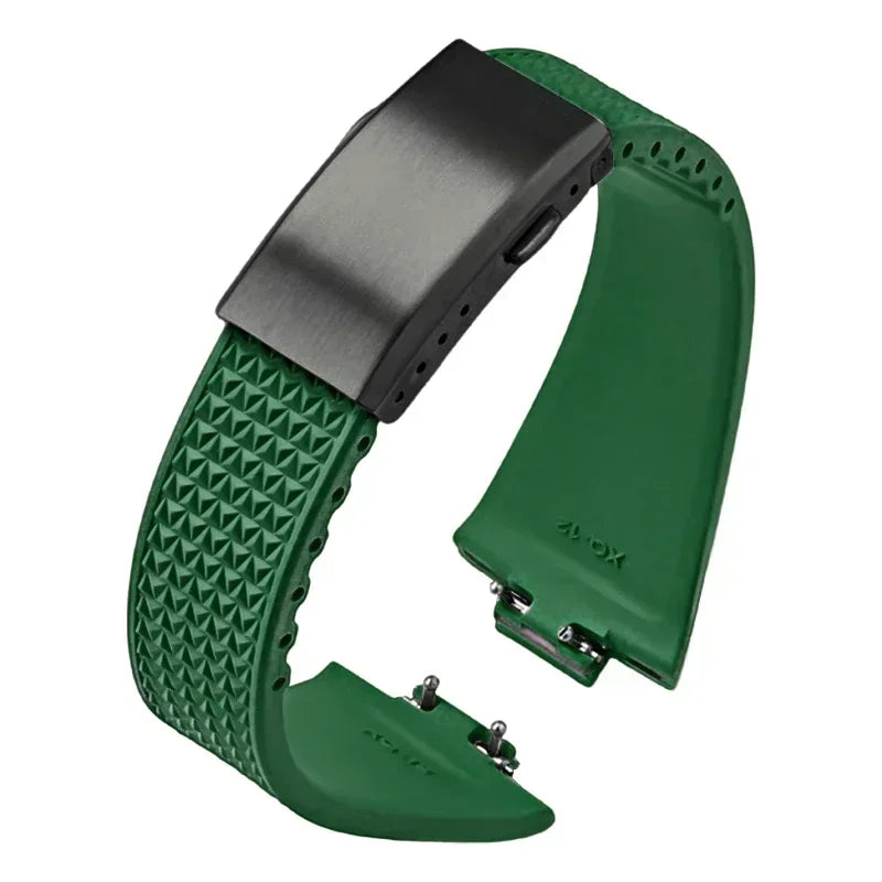 Fluoro Rubber Strap for Tissot PRX Series Super Player 35mm 40mm FKM Women Men Quick Release Folding Buckle Watch Band 11mm 12mm