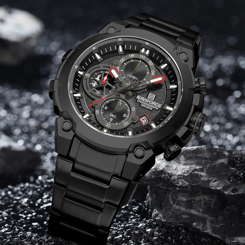 NAVIFORCE Man Watch Fashion Sports Chronograph Waterproof Men's Watches Calendar Display Military Quartz Male Watch Reloj Hombre