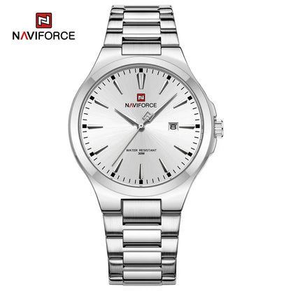 NAVIFORCE NF9214 Original Design Fashion Men's Watches Stainless Steel Simple Calendar Male Waterproof Relogio Masculino