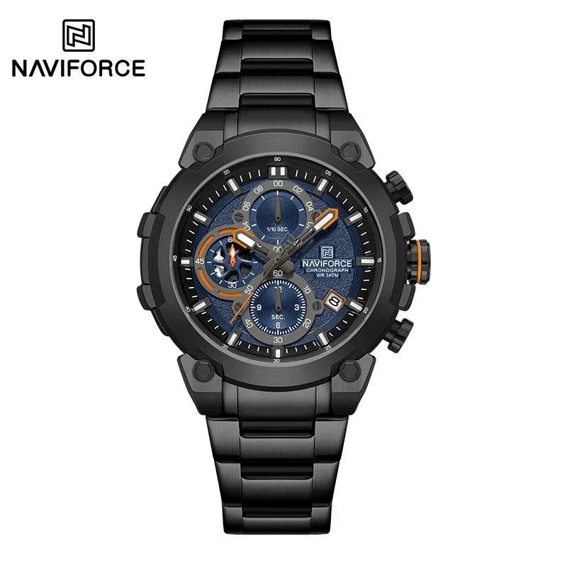 NAVIFORCE Man Watch Fashion Sports Chronograph Waterproof Men's Watches Calendar Display Military Quartz Male Watch Reloj Hombre