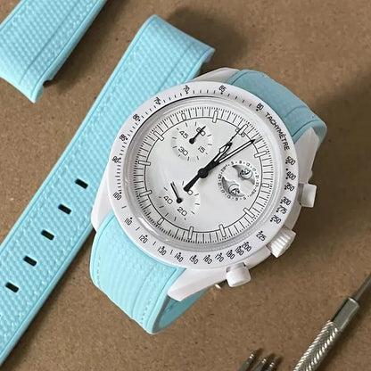 Rubber Watchband for Swatch X Omega Joint MoonSwatch Waterproof Sport 20mm Watch Strap Silicone Curved End Band for Men Women