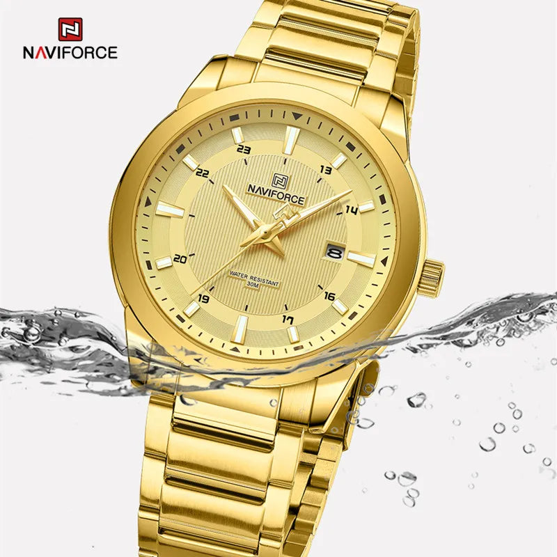NAVIFORCE NF8029 Watches Stainless Steel Strap Casual Male Quartz Sports