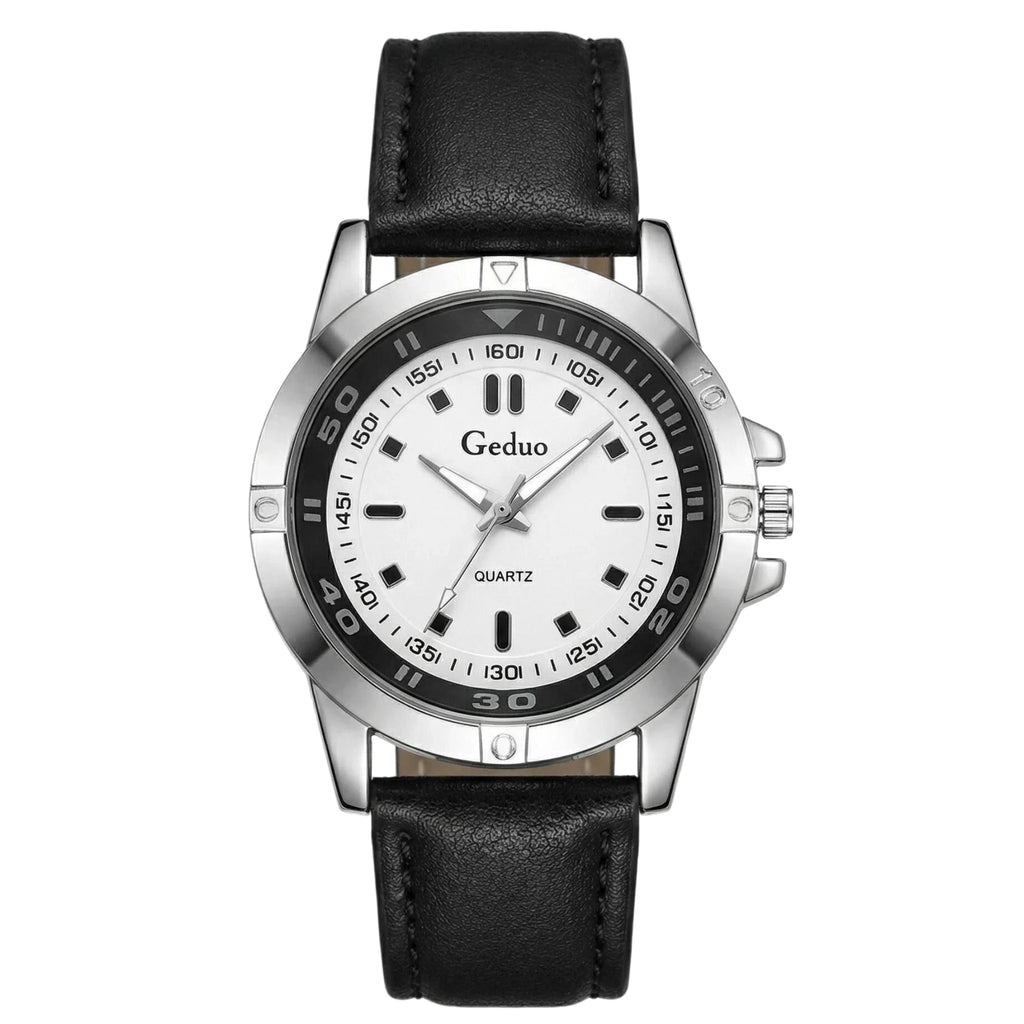 2026 New Fashion Men's Quartz Watch Leather Strap Analog Csual Wristwatch