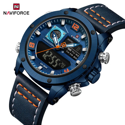 NAVIFORCE Digital Mens Military Watch Waterproof Watch Dual Display Quartz Sports Watch For Men Luminous High Quality Wristwatch