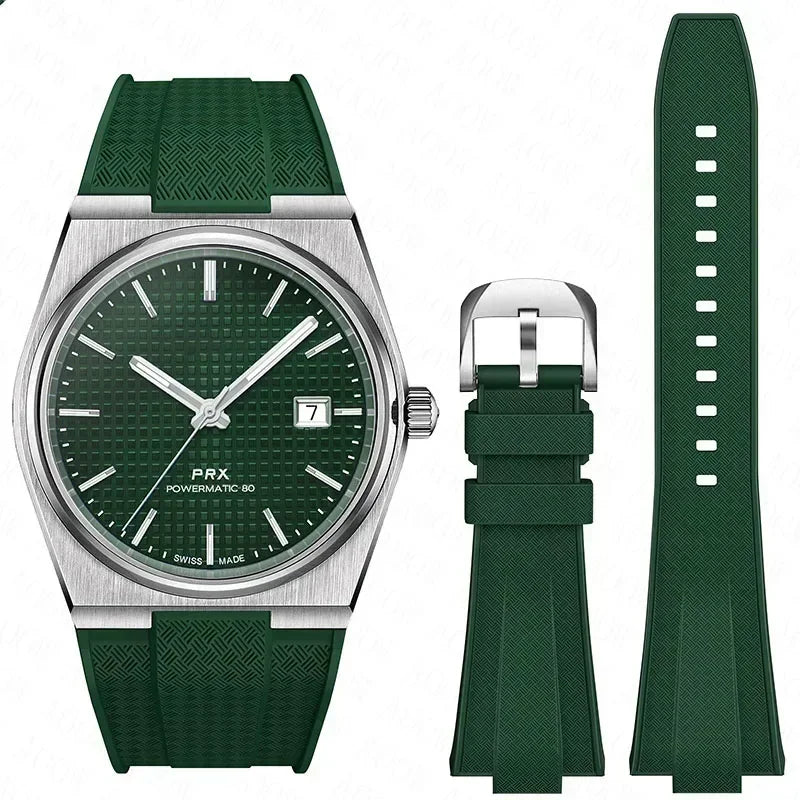 For Tissot PRX T137.407/T137.410 Quick Release Silicone Strap Super Player 40mm Men Convex Rubber Watch Band Bracelet 12mm