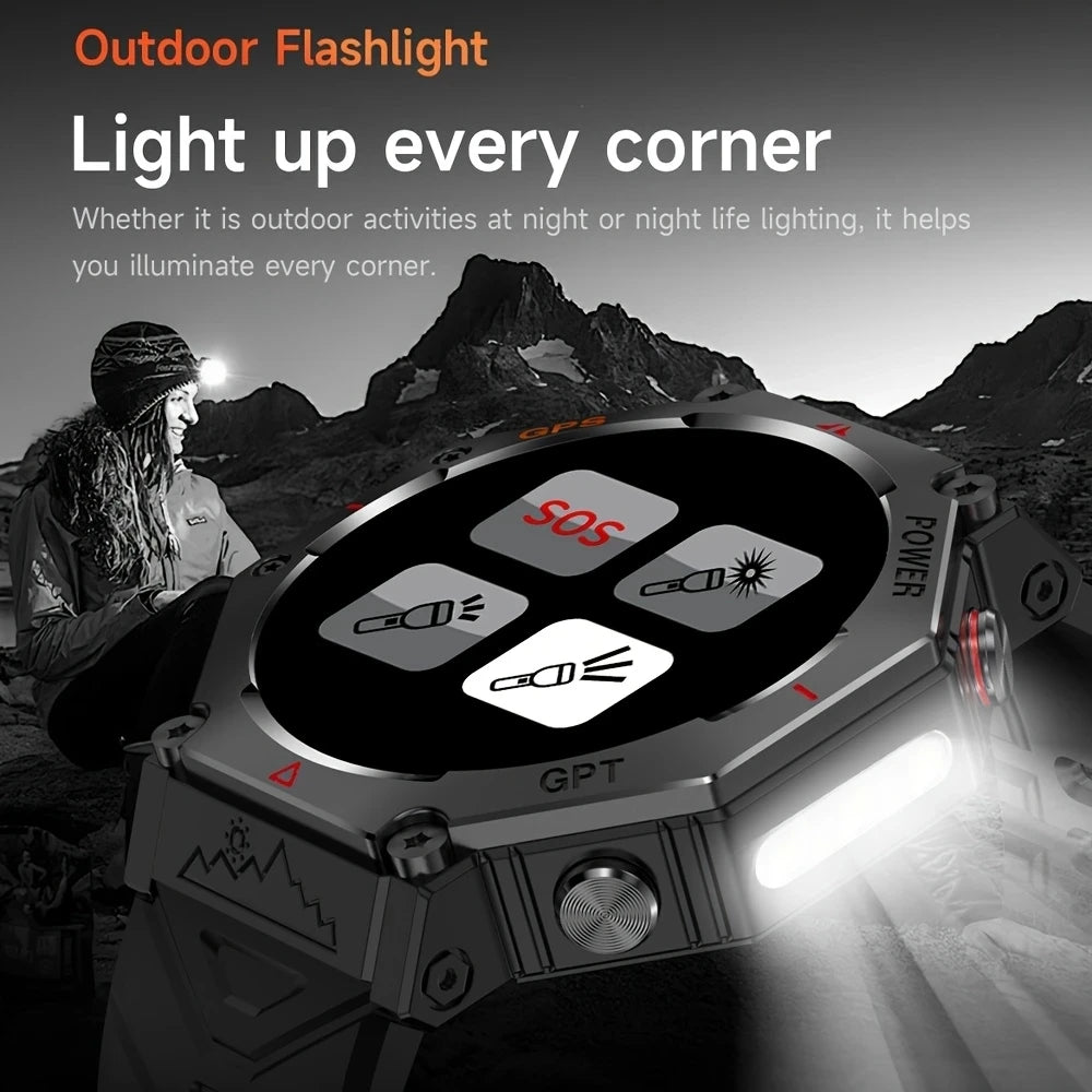2026 New ChatGPT AI assistant Smart Watch 3ATM Waterproof GPS Built-in Dual-band GNSS Compass Military Sport SmartwatchMen Woman