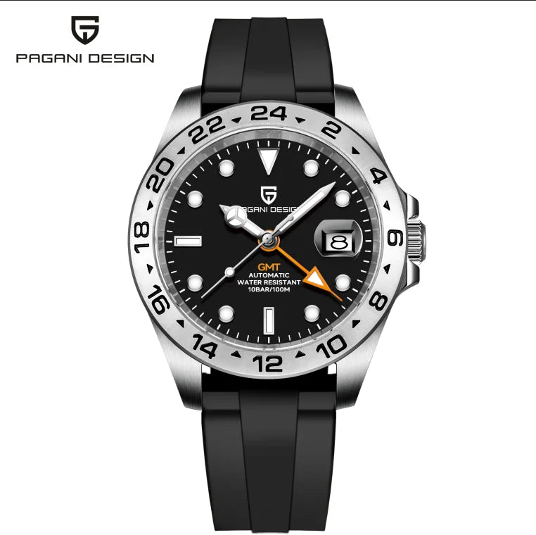Pagani Design 2026 New Men's Diver Watch 42mm Sapphire Automatic Mechanical GMT Watch 100m Waterproof PD1682