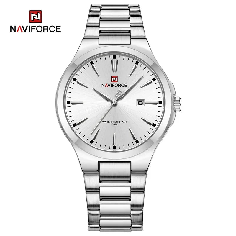 NAVIFORCE NF9214 Original Design Fashion Men's Watches Stainless Steel Simple Calendar Male Waterproof Relogio Masculino
