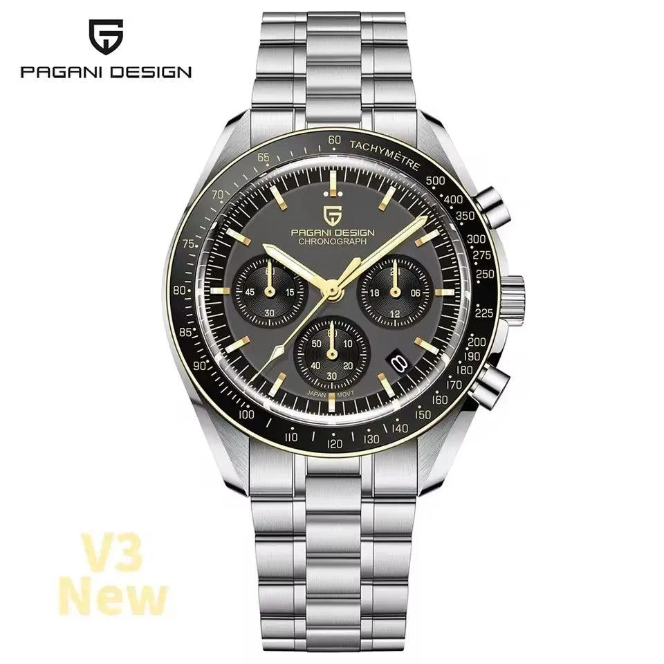 2026 New PAGANI DESIGN V5 Moon Men's Watches Top Luxury Quartz Watch For Men Chronograph Waterproof Sport Stainless Steel Clock