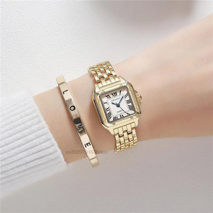 Luxury Rhinestone Women Watches Fashion Square Quartz Wristwatch Simple Ladies Clock Reloj Mujer