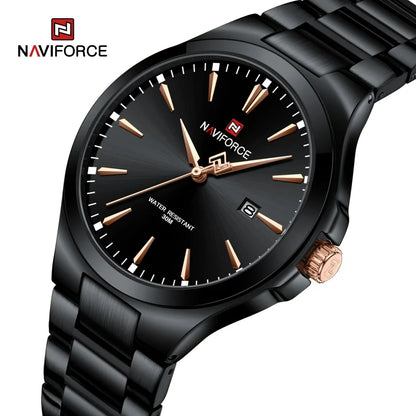 NAVIFORCE Original Design Fashion Men's Watches Stainless Steel Simple Calendar Male Waterproof Wristwatches Relogio Masculino