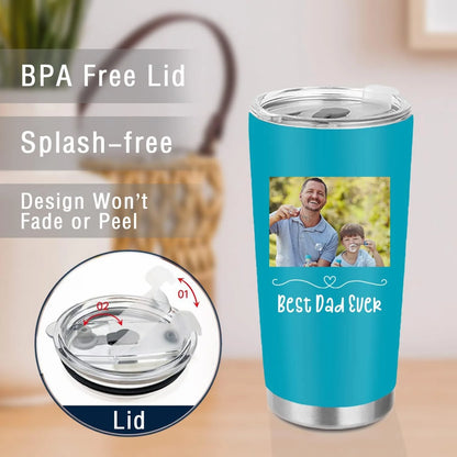 Custom Water Bottle Personalized Family Lovers Image & Text Double Side Print Stainless Steel Travel Mug Insulated Coffee Cup