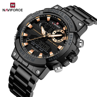 NAVIFORCE Men Military Watch Waterproof Wristwatch Dual Display Quartz Clock Sport Watch Male Big Watches Men Relogios Masculino
