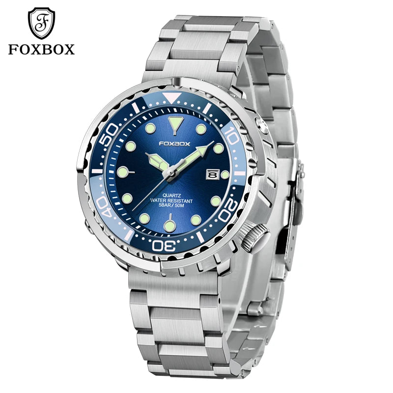 2026 LIGE Fashion Mens Watches Foxbox Top Brand Luxury 5ATM Sports Waterproof Watch for Men Quartz Date Clock Luminous Watch+Box