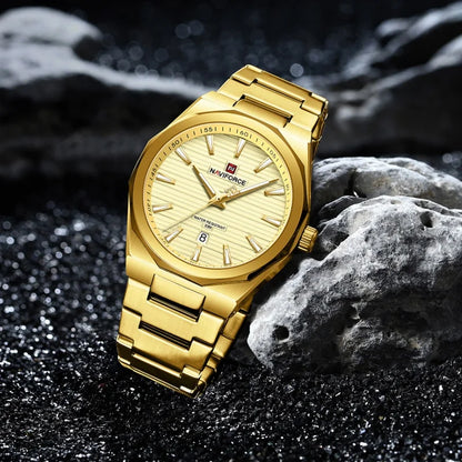 NAVIFORCE Fashion Waterproof Quartz Wristwatch Luminous Point Men Watch Date Display Sports Clock Man Watches Relogio Masculino