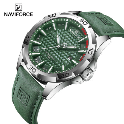NAVIFORCE Brand Men Fashion Quartz Watches Male Leather Strap Sport Waterproof Wristwatches CalendarClock Relogio Masculino