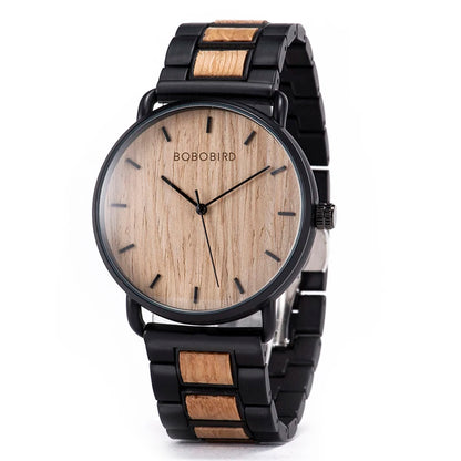 BOBO BIRD Watch Men Zebra Wood  Luxury Brand montre homme Quartz Wristwatches Male Clock Simple Ultra-thin Watches for Man