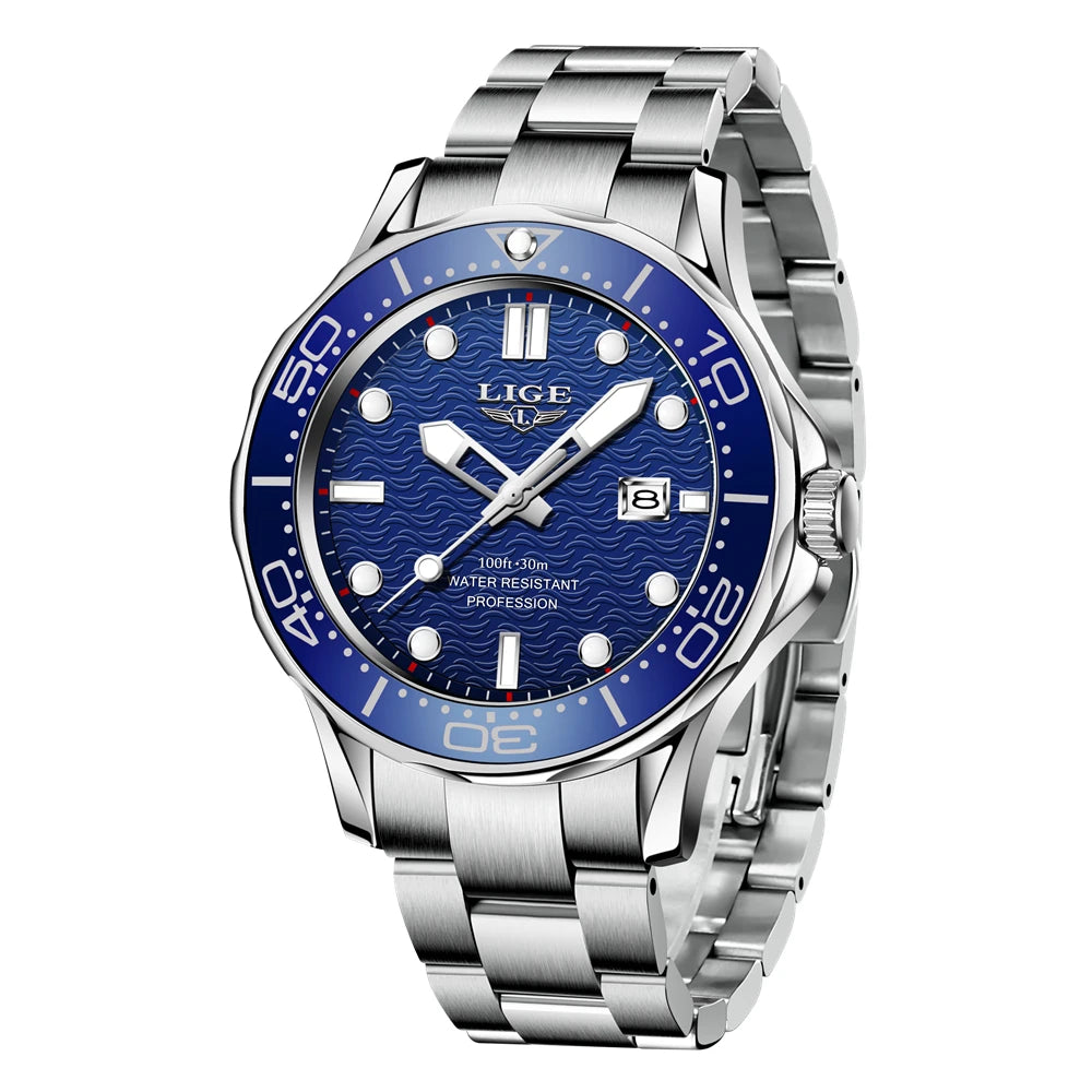 2026 LIGE New Business Mens Watches Top Brand Luxury Dive Watch For Men Waterproof Date Clock Sport Watch Relogio Masculino+Box
