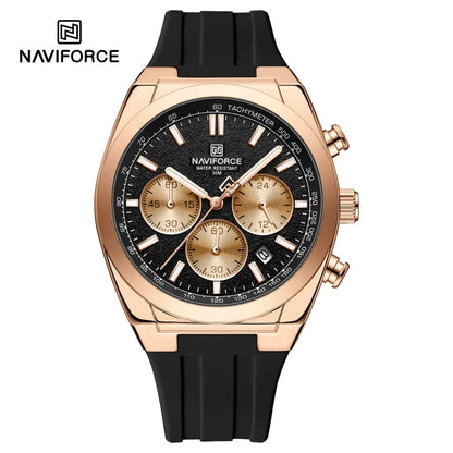 NAVIFORCE Men Watches Multifunctional Chronograph Silicone Strap Luminous Hands 3ATM Waterproof High Quality Original for Man