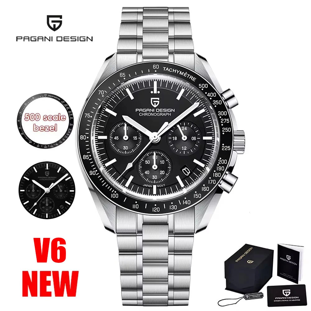 2026 New PAGANI DESIGN Mens Watches Top Brand Luxury Automatic Quartz Chronograph Waterproof Sport Stainless Steel Clock Relogio