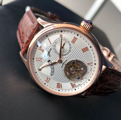 Sugess Real Tourbillon Watch Genuine Original ST8001 Movement Mens Calendar Skeleton Gold Diamond Watches Hand Winding/Auto