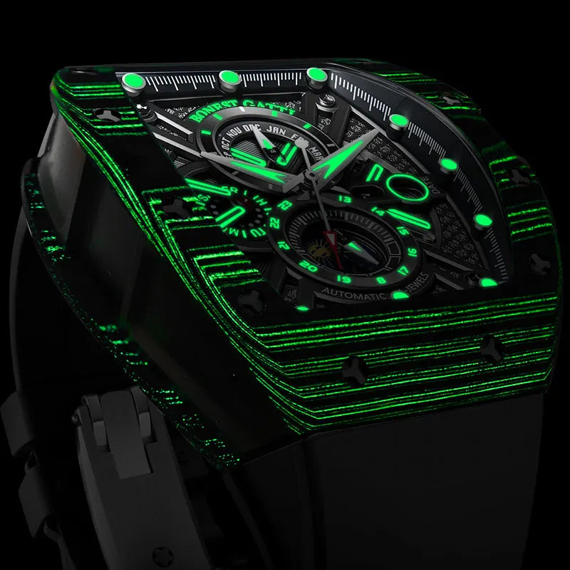ChronoState BONEST GATTI BG9007 – Automatic Tonneau Watch | Sapphire Carbon Fiber Mechanical Timepiece