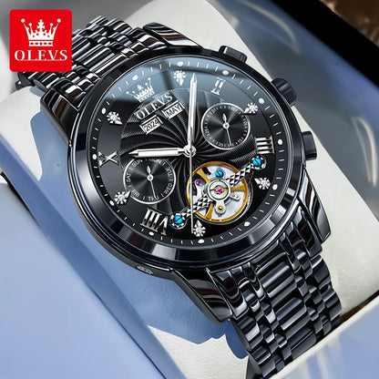 OLEVS 7088 Original Luxury Brand Men's Watch Chronograph Date Stainless steel Waterproof Mechanical Watch for Men NEW