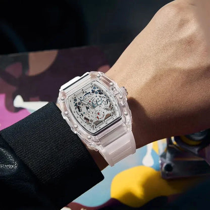 Men Watch Sports Personality Trend  Quartz Wristwatch Transparent Waterproof Male Fashion Clock Watches Gift