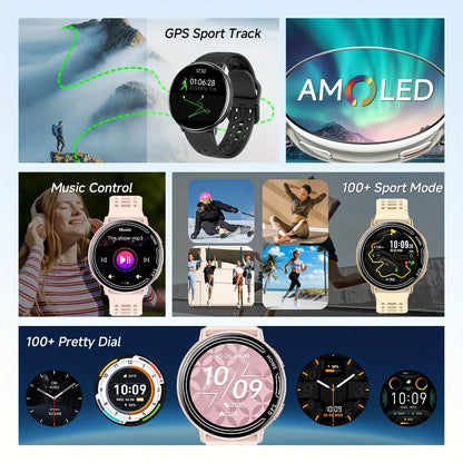 New hot GPS smartwatch 1.43 AMOLED Compass, IP68 waterproof,Bluetooth call,multi-sport watch, gift for men and women For Android