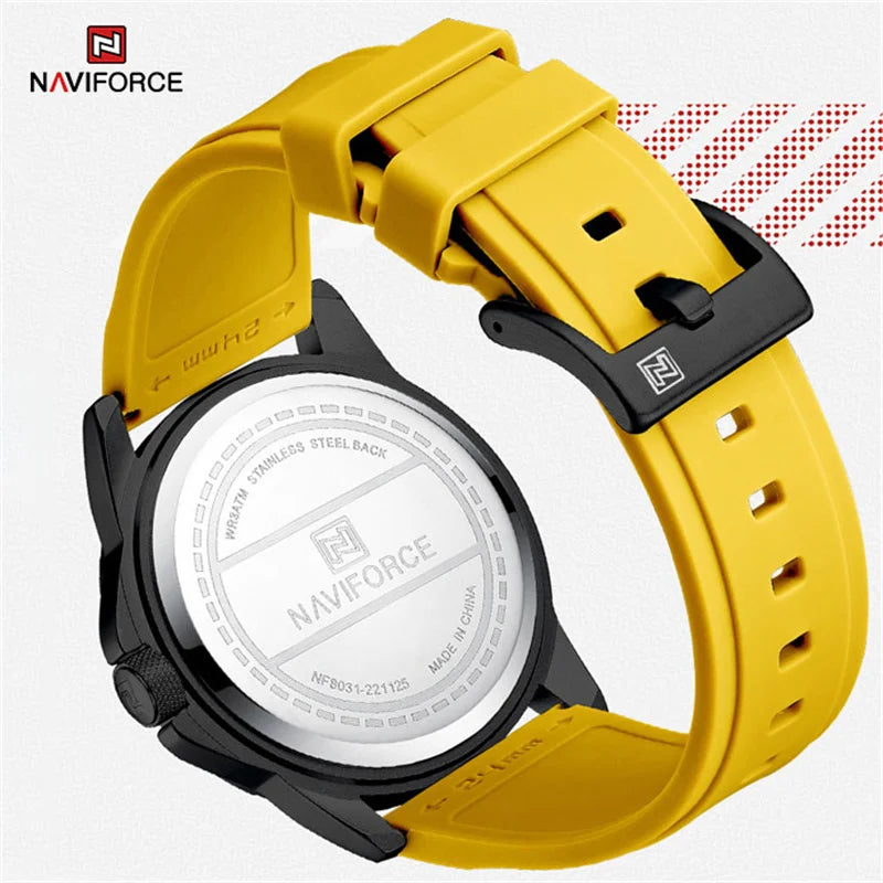 NAVIFORCE Watch For Men Classic Fashion Date Luminous Waterproof Sport Silicone Strap Quartz Wristwatches Relogio Masculino 2025
