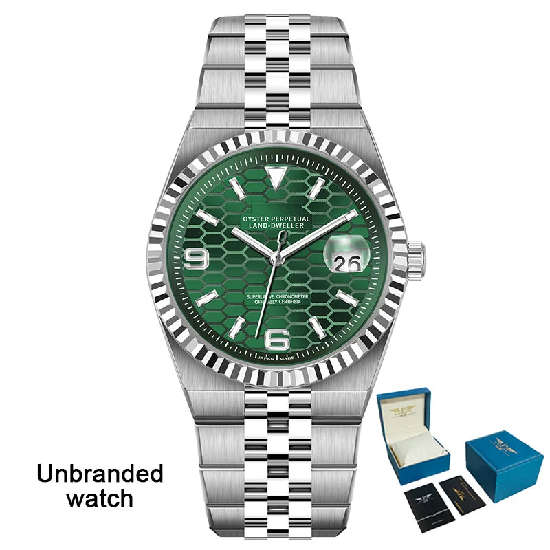 PINDU New Watch Automatic Mechanical Men Watches Business Casual Japan NH35A Sapphire 100M Water Resistant Luminous Man Watch