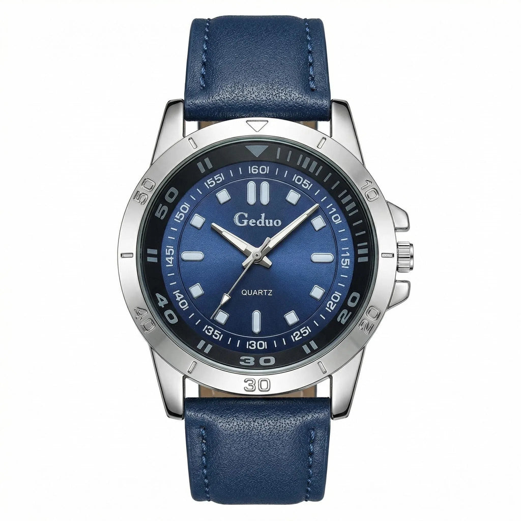 2026 New Fashion Men's Quartz Watch Leather Strap Analog Csual Wristwatch