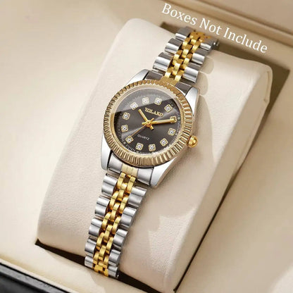 Luxury Rhinestone Men Business Watches Fashion Women Quartz Watch with Calendar Clock Gift（Without Box）
