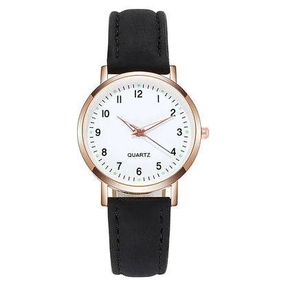 Fashion Women Watches Casual Arabic Dial Ladies Leather Band Quartz Watch Reloj Mujer Girls Clock Gift