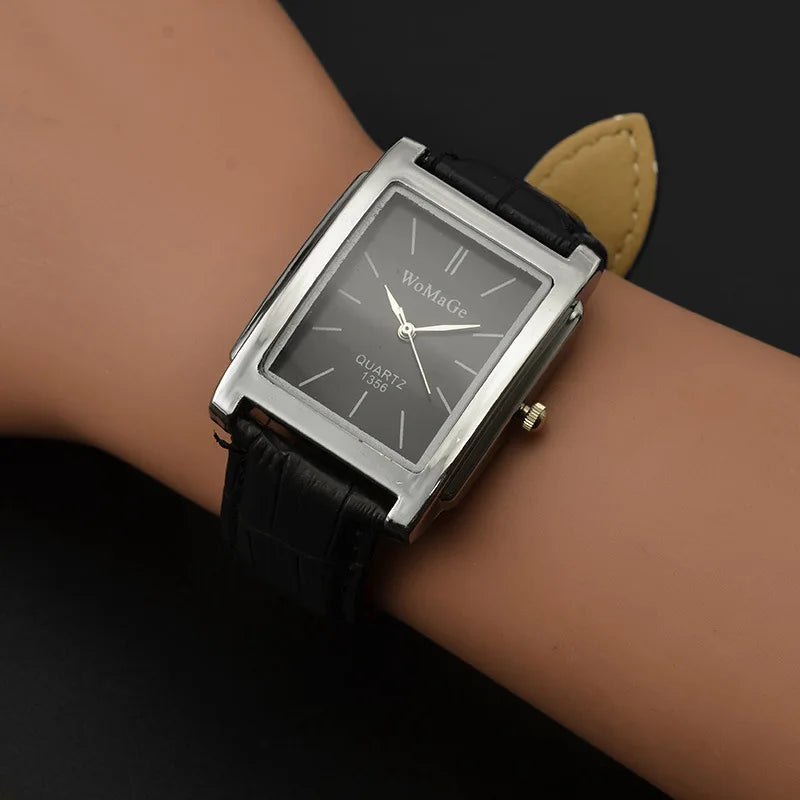 ChronoState Square Minimal – Unisex Quartz Leather Watch | Elegant Casual Fashion Timepiece