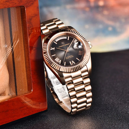 PAGANI DESIGN 2026 New Luxury Rose Gold DD40 Automatic Watch For Men NH36A Mechanical Wristwatch Men Stainless steel Waterproof