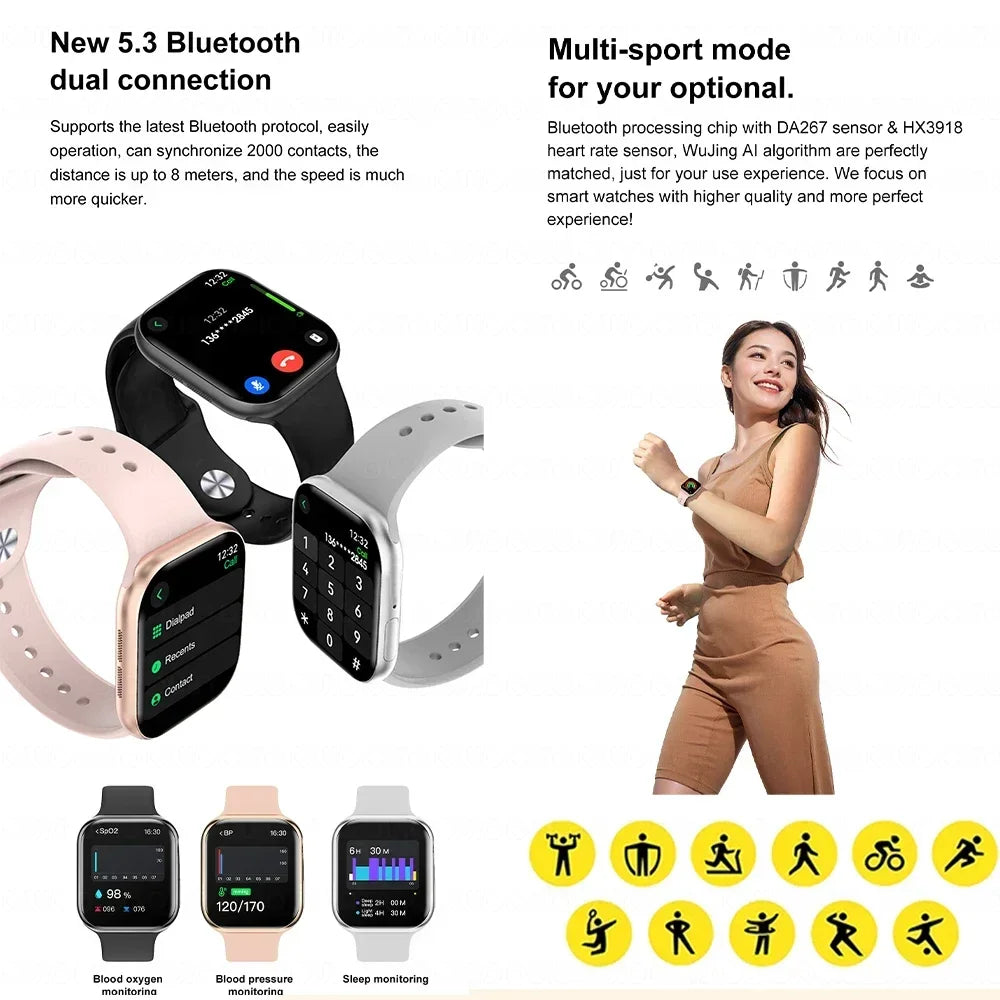 2025 New Original for Apple DT Watch 10 Smart Watch Men AMOLED 4GB Memory Music 3D Surround BT Call Waterproof smart watch Woman