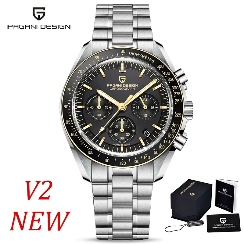 2026 New PAGANI DESIGN Mens Watches Top Brand Luxury Automatic Quartz Chronograph Waterproof Sport Stainless Steel Clock Relogio