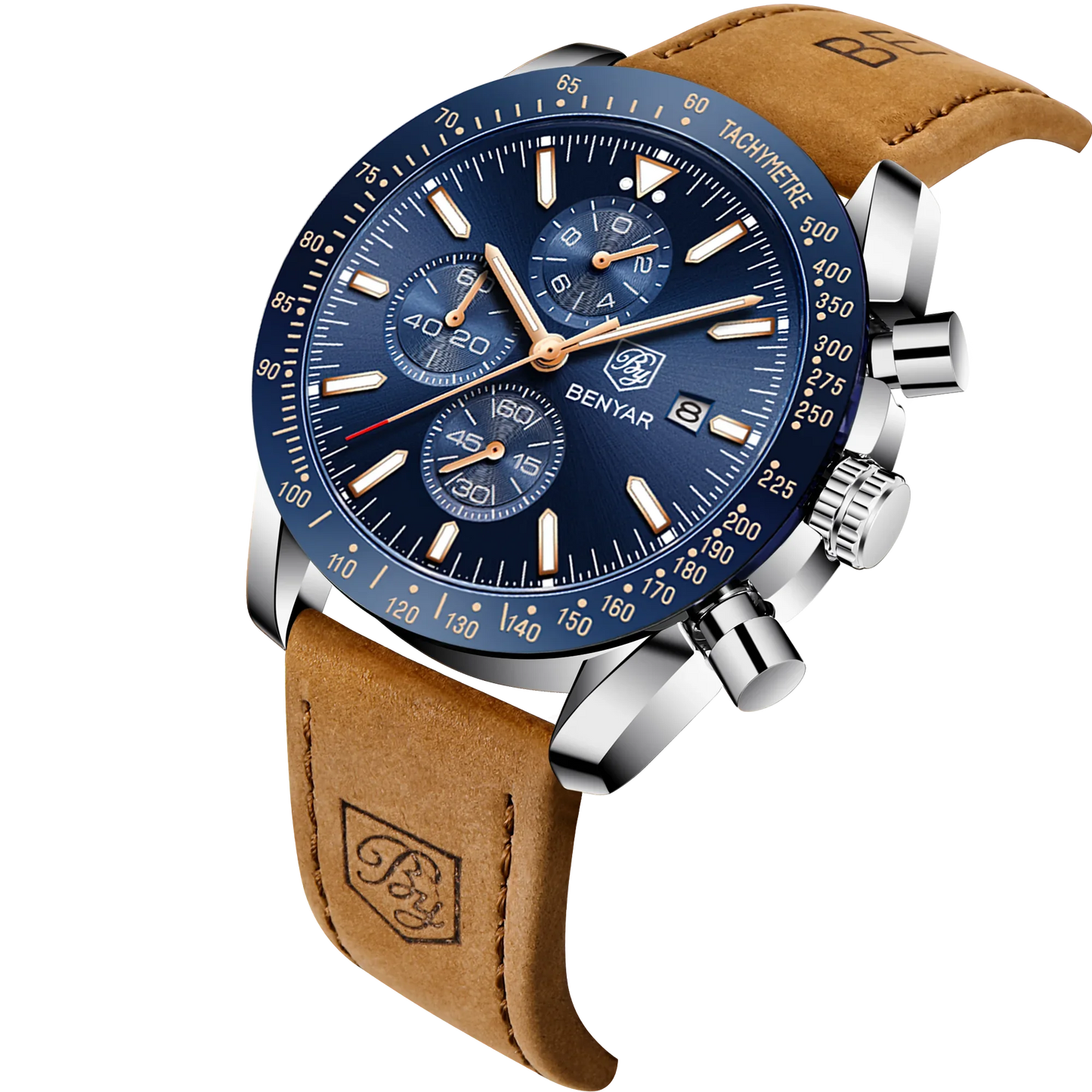 SAPPHERO Classic Quartz Men's Watch Chronicle Waterproof Men's Watch Leather Strap Business Casual Sports Clock