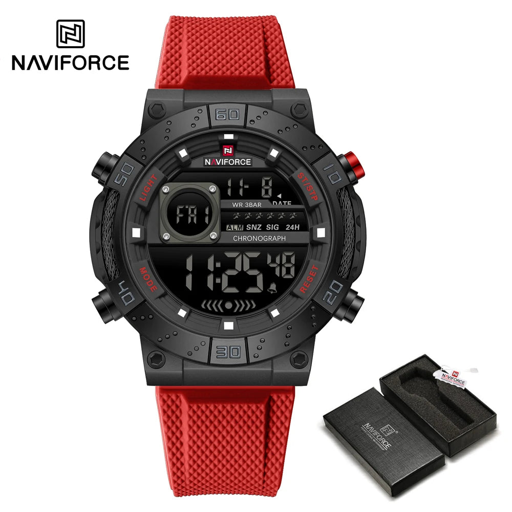 NAVIFORCE Men Watches Digital Quartz Silicone Military Watches for Men Chronograph Sport Waterproof Date Wrist Watch Man Clock